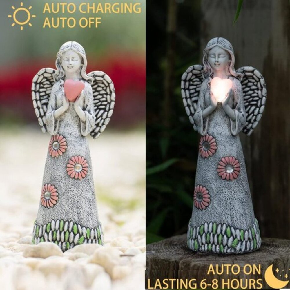 New Solar Angel Garden Statue, Garden Angel Figurines with Light for Lawn Patios - Picture 4 of 8